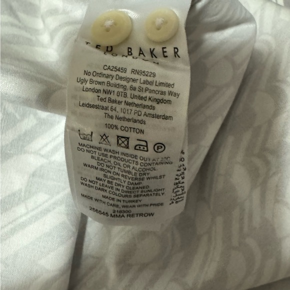 Ted Baker Retrow Long Sleeved Geometric Print Shirt - Size 5 - Picture 7 of 9